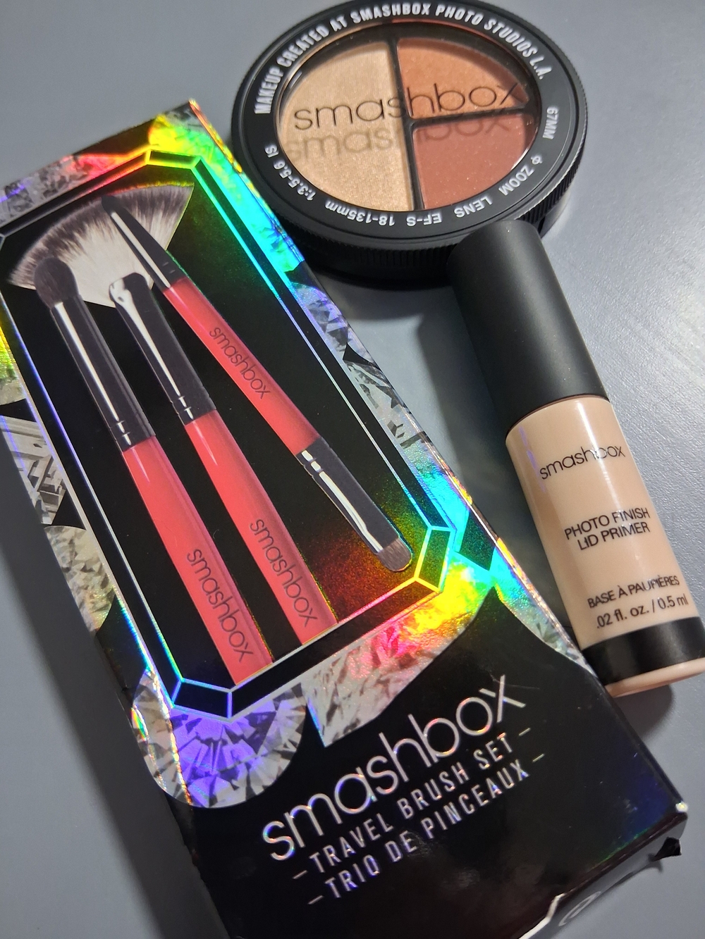 Smashbox Photo Finish Lid Primer & Photo Edit-Ablaze & Travel Brush Set